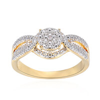 Messingen ring met een I3 (I) Diamant (Juwelo Style)
