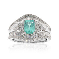 Gouden ring met een Paraiba toermalijn (CIRARI)