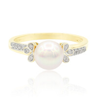 Gouden ring met een Akoya parel (TPC)