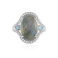 Zilveren ring met een labradoriet