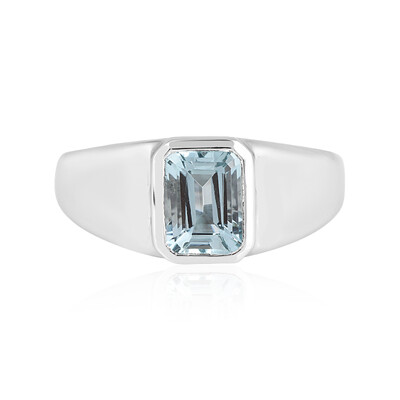 Platina ring met een AAA Aquamarijn (KM by Juwelo)