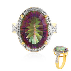 Zilveren ring met een mystieke kwarts
