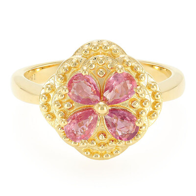 Gouden ring met Onverhitte Padparadscha Saffieren (AMAYANI)