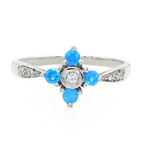 Zilveren ring met neon blauwe apatieten