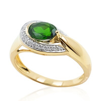 Gouden ring met een Russische diopsied