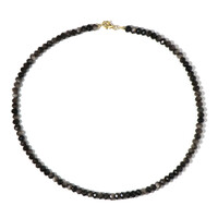 Zilveren halsketting met Zilver Obsidianen