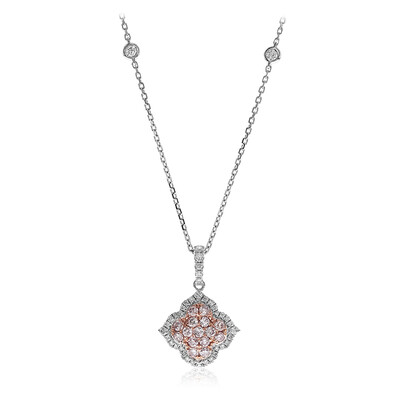 Gouden halsketting met I1 Roze Diamanten (CIRARI)