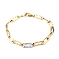 Zilveren armband met een witte topaas