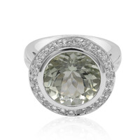 Zilveren ring met een groene amethist