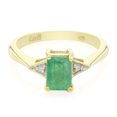 Zilveren ring met een Bahia-smaragd