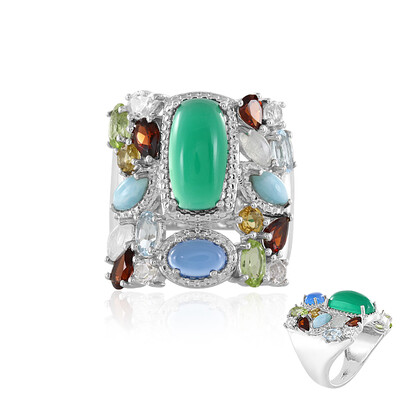Zilveren ring met een Groene onyx