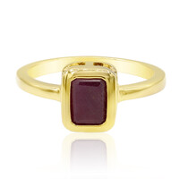 Zilveren ring met een robijn