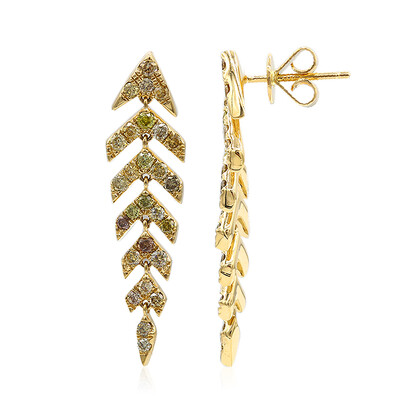 Gouden oorbellen met SI2 Fancy Diamanten (CIRARI)