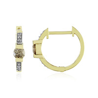 Gouden oorbellen met I4 Champagne Diamanten