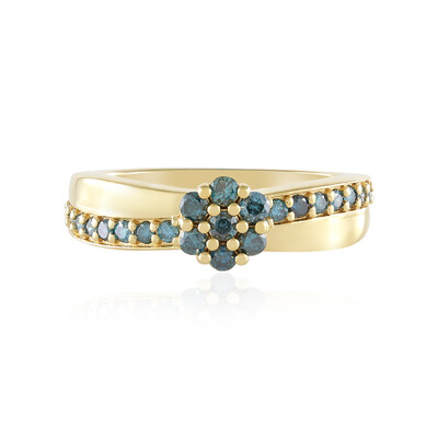Zilveren ring met I2 Blauwe Diamanten
