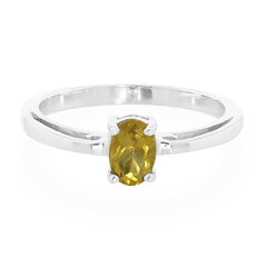 Zilveren ring met een champagne kwarts