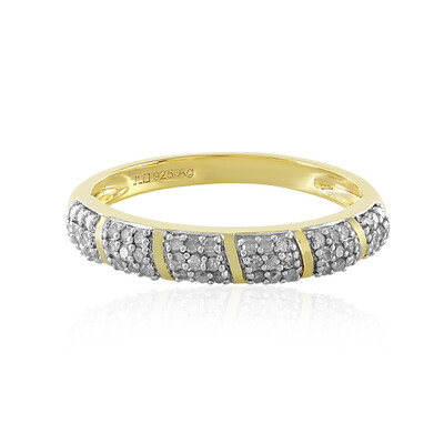 Zilveren ring met I4 (J) Diamanten