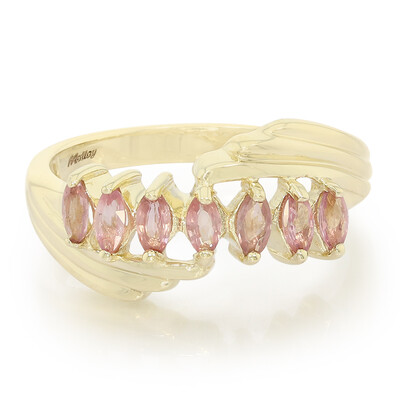 Gouden ring met Onverhitte Padparadscha Saffieren