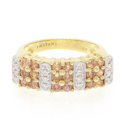 Gouden ring met Onverhitte Padparadscha Saffieren (AMAYANI)