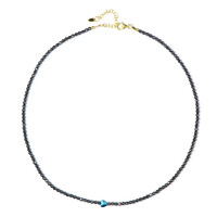 Zilveren halsketting met een Royal Blue Hematiet