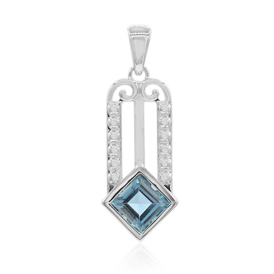 Zilveren hanger met een Londen-blauwe topaas (VIENNA 1903)