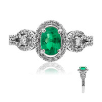 Platinaen ring met een AAA Zambia smaragd (CIRARI)