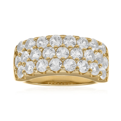 Zilveren ring met witte topaasstenen