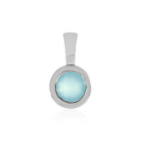 Zilveren hanger met een Aqua Chalcedoon