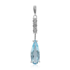 Zilveren hanger met een hemel-blauwe topaas