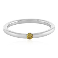 Zilveren ring met een I3 Gele Diamant