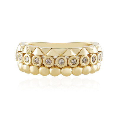 Zilveren ring met I2 Bruine Diamanten