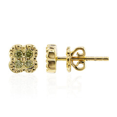 Gouden oorbellen met gele VS1 diamanten