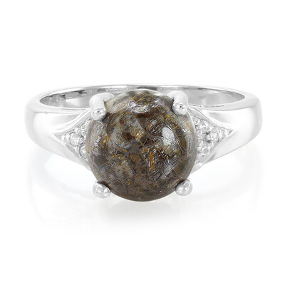 Zilveren ring met een dinosaurus kwarts