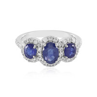 Zilveren ring met een Madagaskar Blauwe Saffier