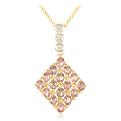 Gouden halsketting met Onverhitte Padparadscha Saffieren (AMAYANI)