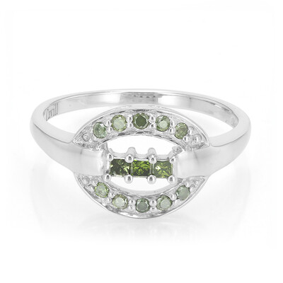 Zilveren ring met Fancy diamanten