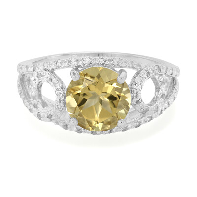 Zilveren ring met een champagne kwarts