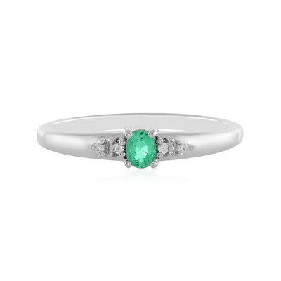 Zilveren ring met een Columbiaanse smaragd