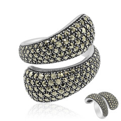 Zilveren ring met marcasieten