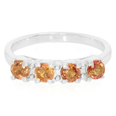 Zilveren ring met avondrode robijn