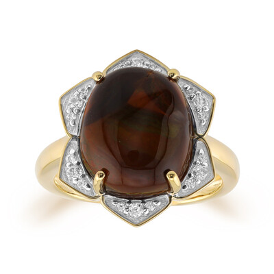 Gouden ring met een vuur agaat