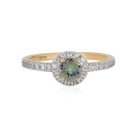Gouden ring met een groene tanzaniet