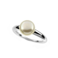 Zilveren ring met een parel