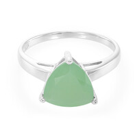 Zilveren ring met een groene chalcedoon
