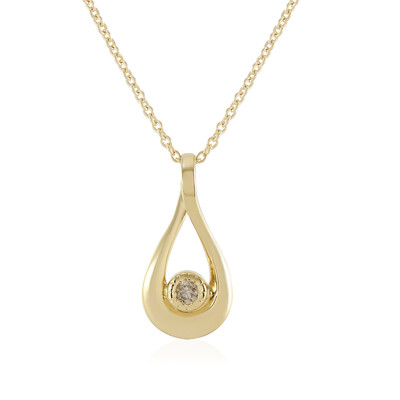 Zilveren halsketting met een I2 Bruine Diamant