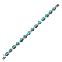 Zilveren armband met Blauwe Koper Turkooisen (Faszination Türkis)