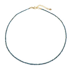 Zilveren halsketting met blauwe diamanten