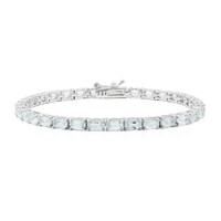 Zilveren armband met hemel-blauwe topaasstenen
