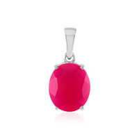 Zilveren hanger met een framboos chalcedoon