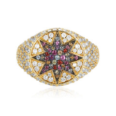 Zilveren ring met citrienstenen